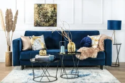 Stolik kawowy okrągły ze szklanym blatem 50 cm SANI