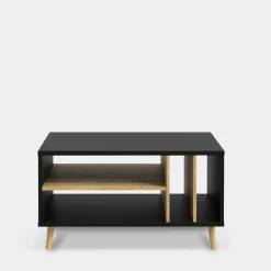 Stolik kawowy ryflowany, czarny