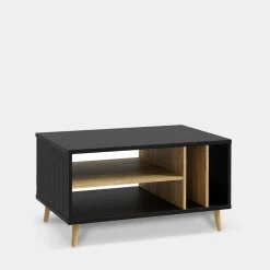 Stolik kawowy ryflowany, czarny