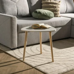 Stolik kawowy trójnóg biały 46 cm