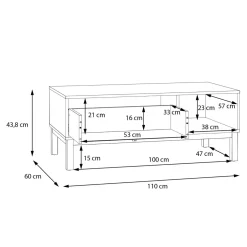 Stolik kawowy z szufladą szary