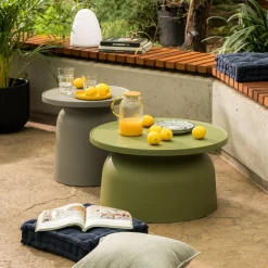 Stolik ogrodowy okrągły zielony ULMONDO