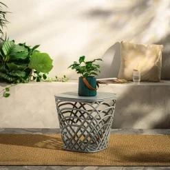 Stolik ogrodowy z pojemnikiem HAMILLO jasnoszary