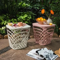 Stolik ogrodowy z pojemnikiem HAMILLO różowy