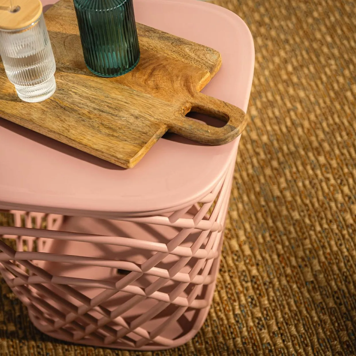 Stolik ogrodowy z pojemnikiem HAMILLO różowy