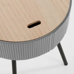 Stolik okrągły szary 40,5x47,5 cm