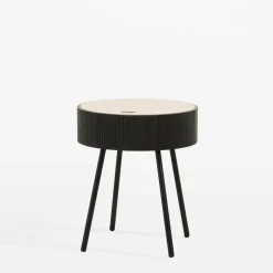 Stolik okrągły szary 40,5x47,5 cm