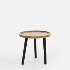 Stolik pomocniczy czarny / drewno 38 cm