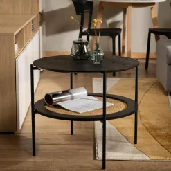 Stolik z rattanem okrągły HOMEKT