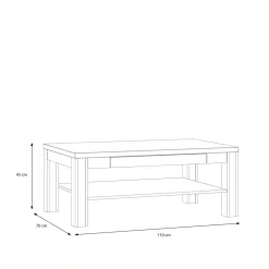Stolik z szufladą w kolorze drewna