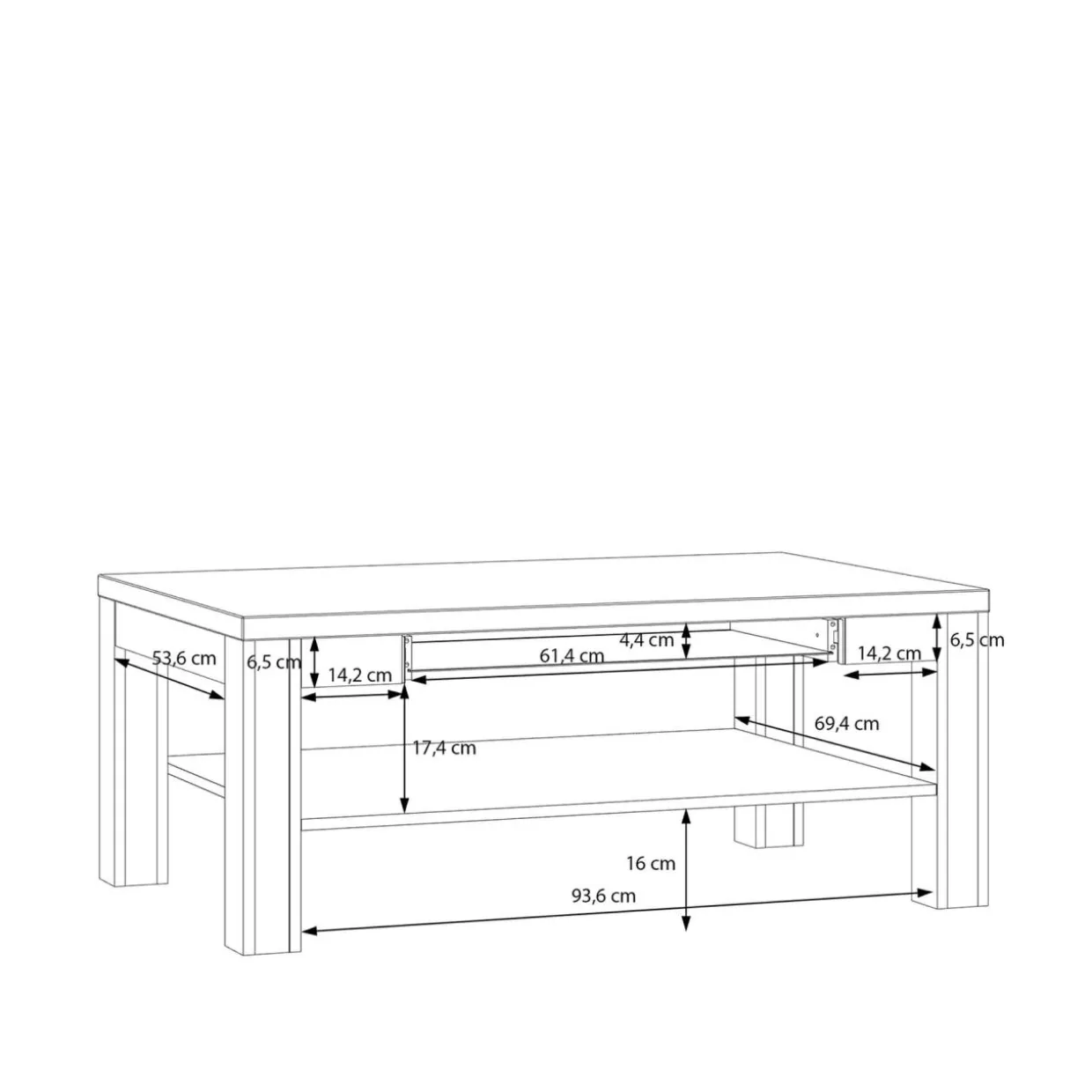 Stolik z szufladą w kolorze drewna