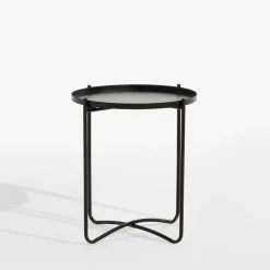 Stolik z tacą czarny 46 cm
