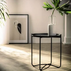 Stolik z tacą czarny 46 cm