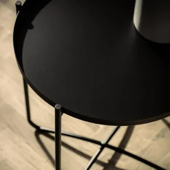 Stolik z tacą czarny 46 cm