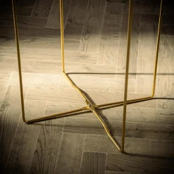 Stolik z tacą zielono-złoty 47,5 cm