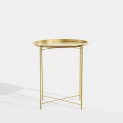 Stolik z tacą złoty 50 cm