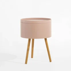 Stolik ze schowkiem FULMIO różowy