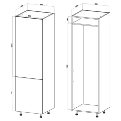 Słupek niski pod lodówkę BASIC PLUS BP/D60SL cashmere