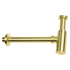 Syfon do umywalki butelkowy okrągły złoto szczotkowane