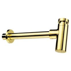 Syfon do umywalki butelkowy okrągły złoty