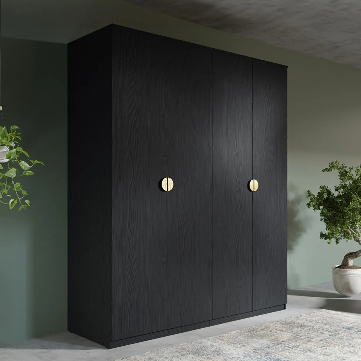 Szafa 4-drzwiowa czarna MOND