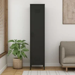 Szafa 1-drzwiowa grafitowo-czarna SOLANS