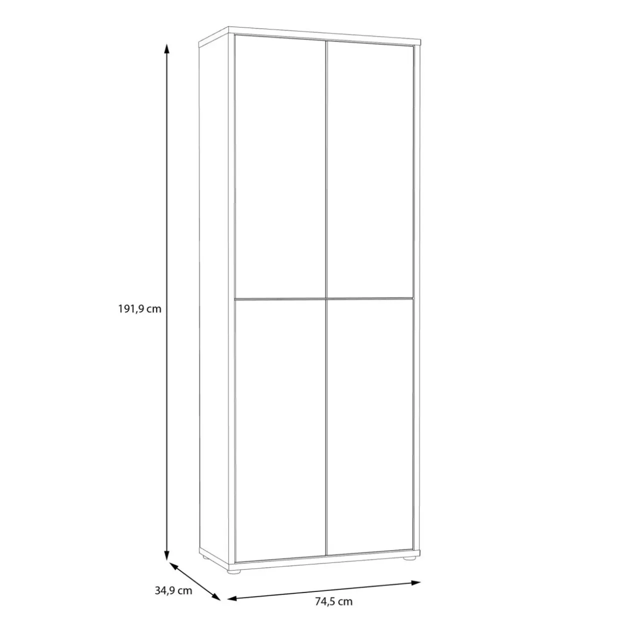 Szafa na buty 4-drzwiowa ALICE SPRINGS zielona