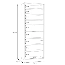 Szafa na buty 4-drzwiowa ALICE SPRINGS szara
