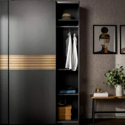 Szafa przesuwna antracyt METROPOLITAN 150 cm
