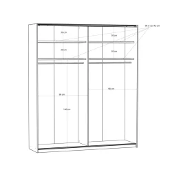 Szafa przesuwna FITIO połysk 200 cm