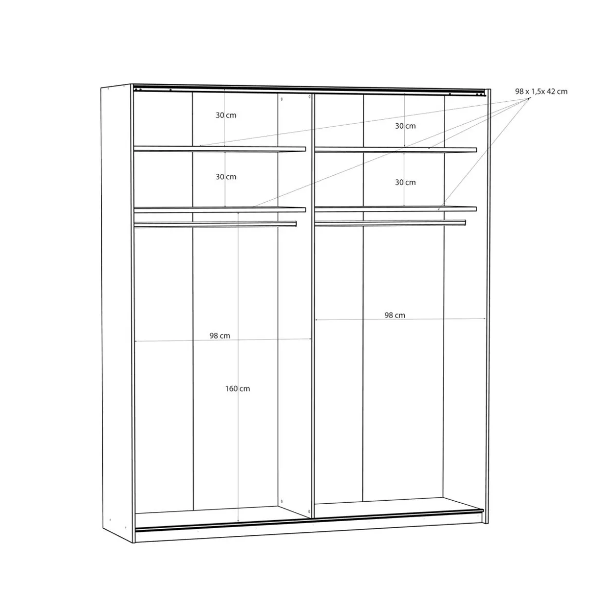 Szafa przesuwna FITIO połysk 200 cm