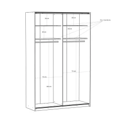 Szafa przesuwna FITIO połysk 150 cm