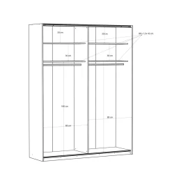 Szafa przesuwna FITIO połysk 180 cm