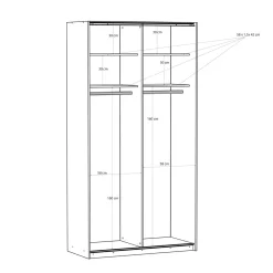 Szafa przesuwna FITIO połysk 120 cm