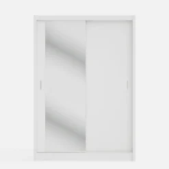 Szafa przesuwna INES z lustrem 150 cm biała