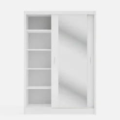 Szafa przesuwna INES z lustrem 150 cm biała