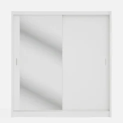 Szafa przesuwna INES z lustrem 203 cm biała