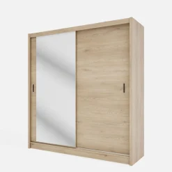 Szafa przesuwna INES z lustrem 203 cm dąb cremona