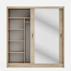 Szafa przesuwna INES z lustrem 203 cm dąb cremona