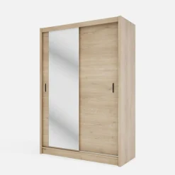 Szafa przesuwna INES z lustrem 150 cm dąb cremona