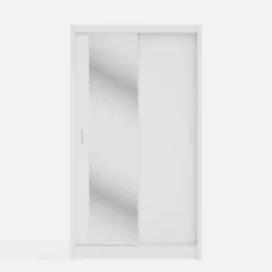 Szafa przesuwna INES z lustrem 120 cm biała