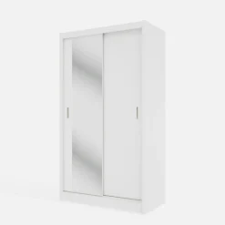 Szafa przesuwna INES z lustrem 120 cm biała