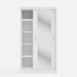 Szafa przesuwna INES z lustrem 120 cm biała