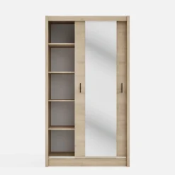 Szafa przesuwna INES z lustrem 120 cm dąb cremona
