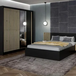 Szafa przesuwna z lamelami i lustrem LAMELLO