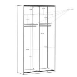 Szafa przesuwna z lustrem FITIO połysk 120 cm