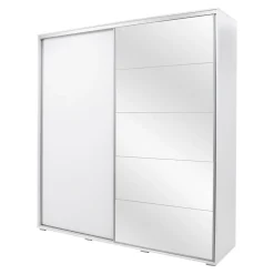 Szafa przesuwna z lustrem ONTARIO 24 biała 230 cm