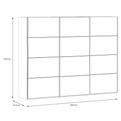 Szafa przesuwna z lustrem 3-drzwiowa HIGH ROCK