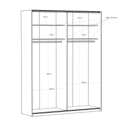Szafa przesuwna z lustrem FITIO mat 180 cm