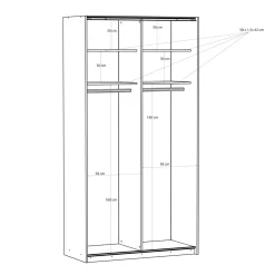 Szafa przesuwna z lustrem FITIO mat 120 cm